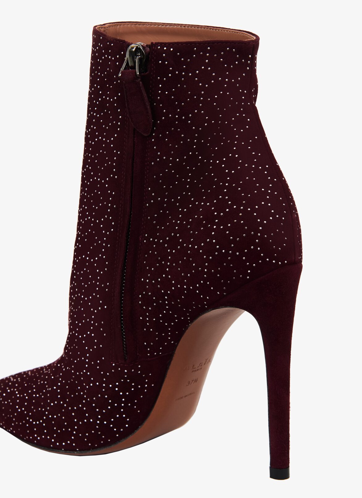 STILETTO ANKLE BOOTS  ALAÏA BLACKCURRANT STILETTO ANKLE BOOTS